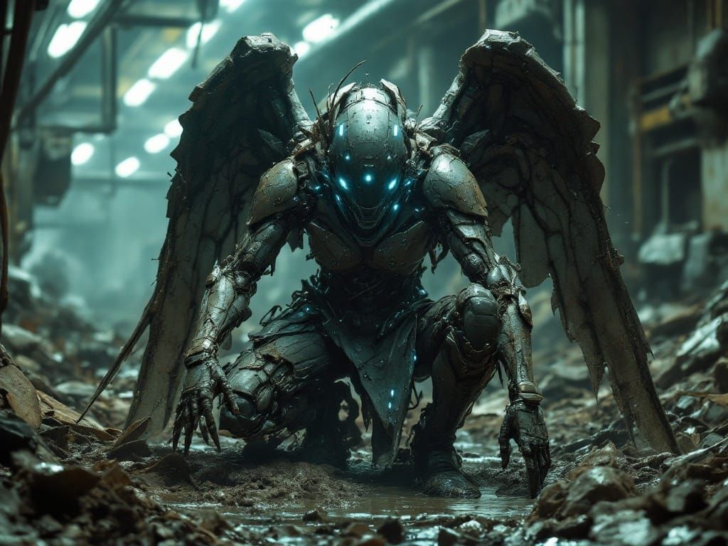 Cybernetic Angel in Ruins
