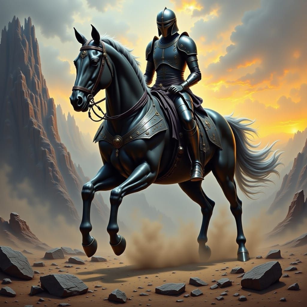 Majestic Armored War Horse Ready for Battle