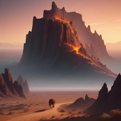 Painted Pony Firefall in Desert Landscape