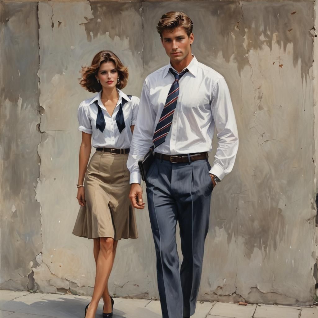 Fashionable Couple in Vibrant Colors