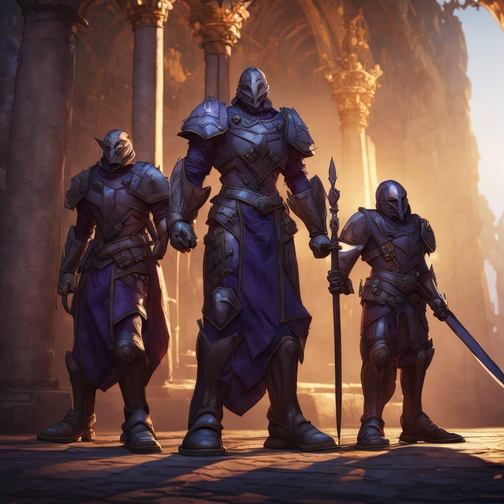 Fierce Knight and Sons in Dark Fantasy Art