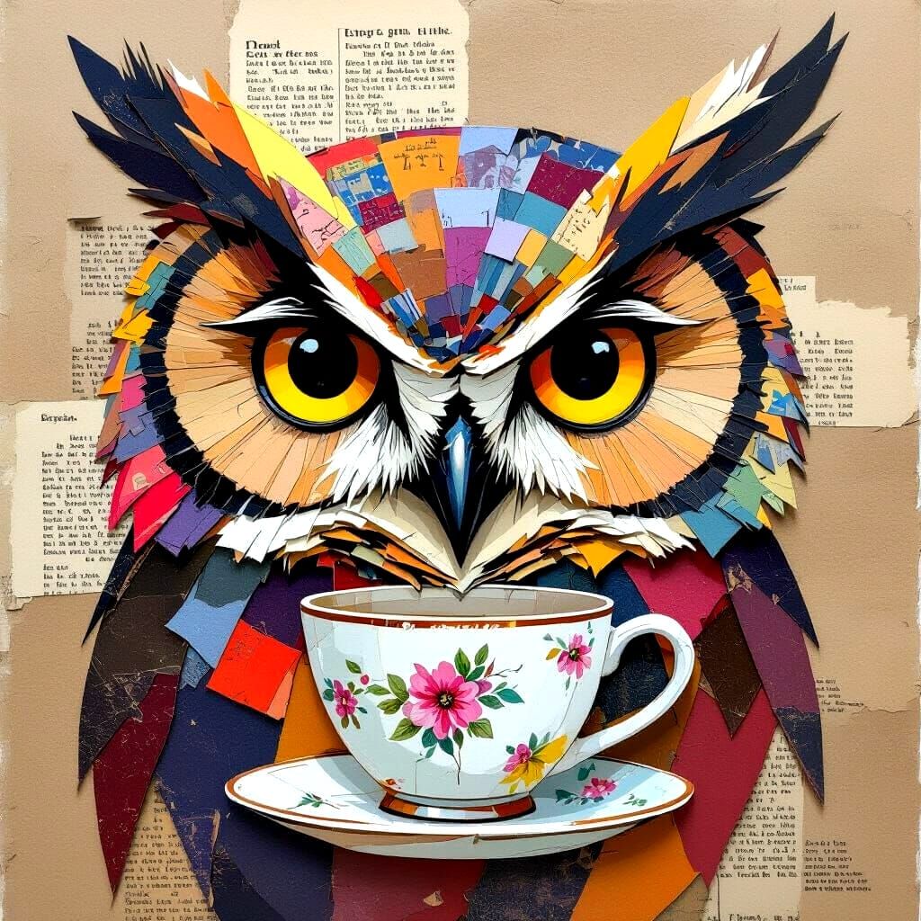 Owl and a teacup