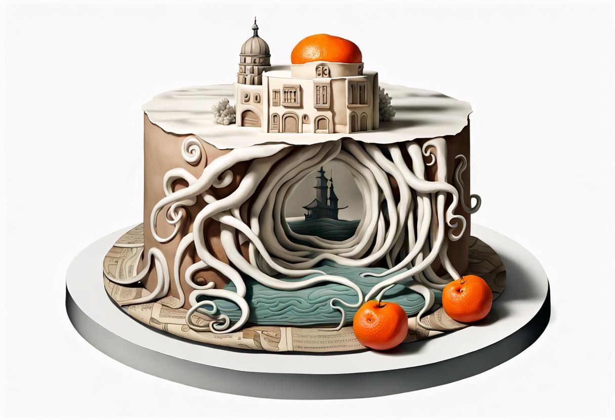 Surreal Octopus Dreamscape in Dali-Escher Style