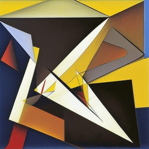 Abstract Cubist Airplane Inspired by Gleizes and Kurasov