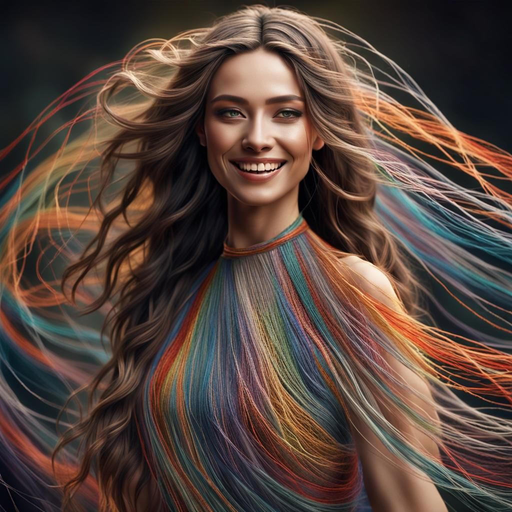 Intricate String Woman in Pastel Colors: 3D Render