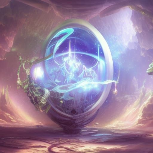 Anime Style Crystal Sphere Containing Chaos