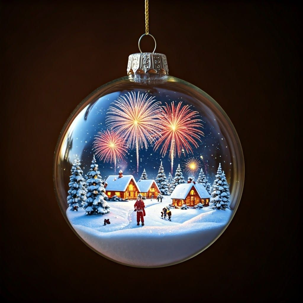 Sparkling Winter Wonderland New Year's Celebration Scene