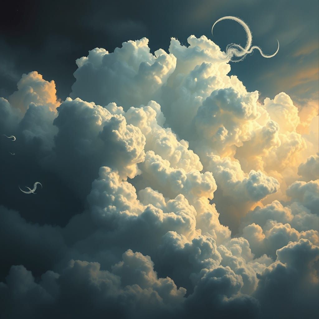 Ethereal Clouds Prepare for Battle in a Frenzied Sky