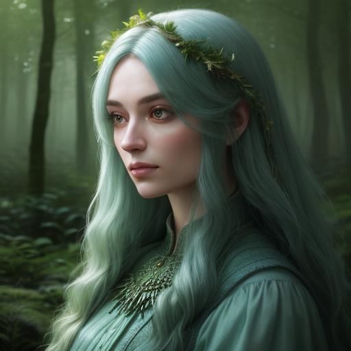 Enchanted Forest Portrait in Fantasy Realism Style