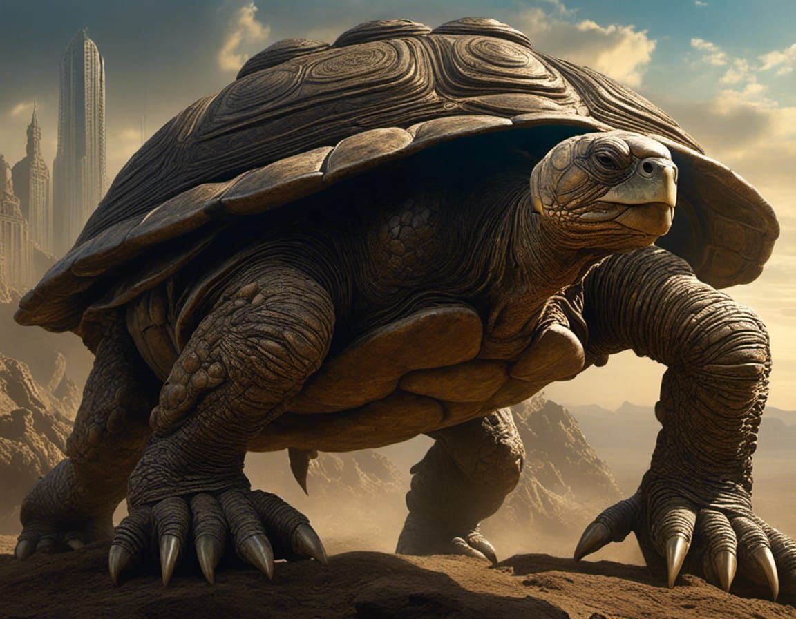 Giant Monster Tortoise in Detailed Digital Painting