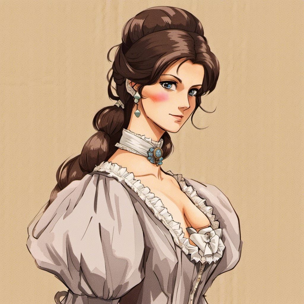 Claudia Cardinale in Regency Era Anime Style
