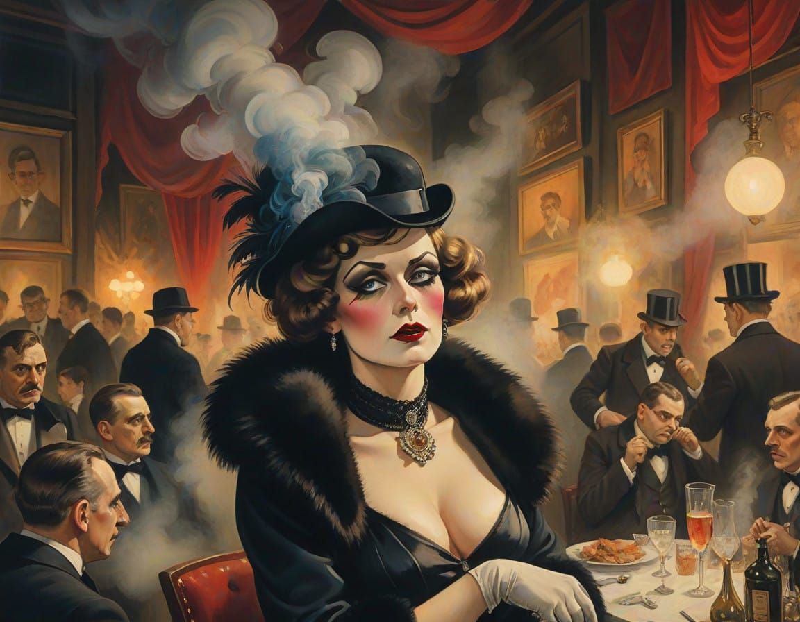 Berlin Cabaret Woman in Neue Sachlichkeit Style