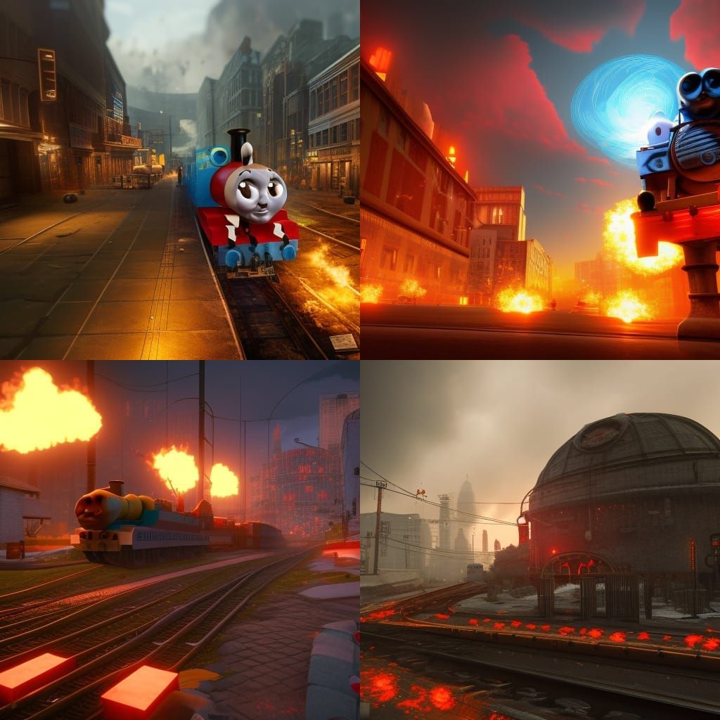 Epic 3D Render of Thomas the Nuke Train