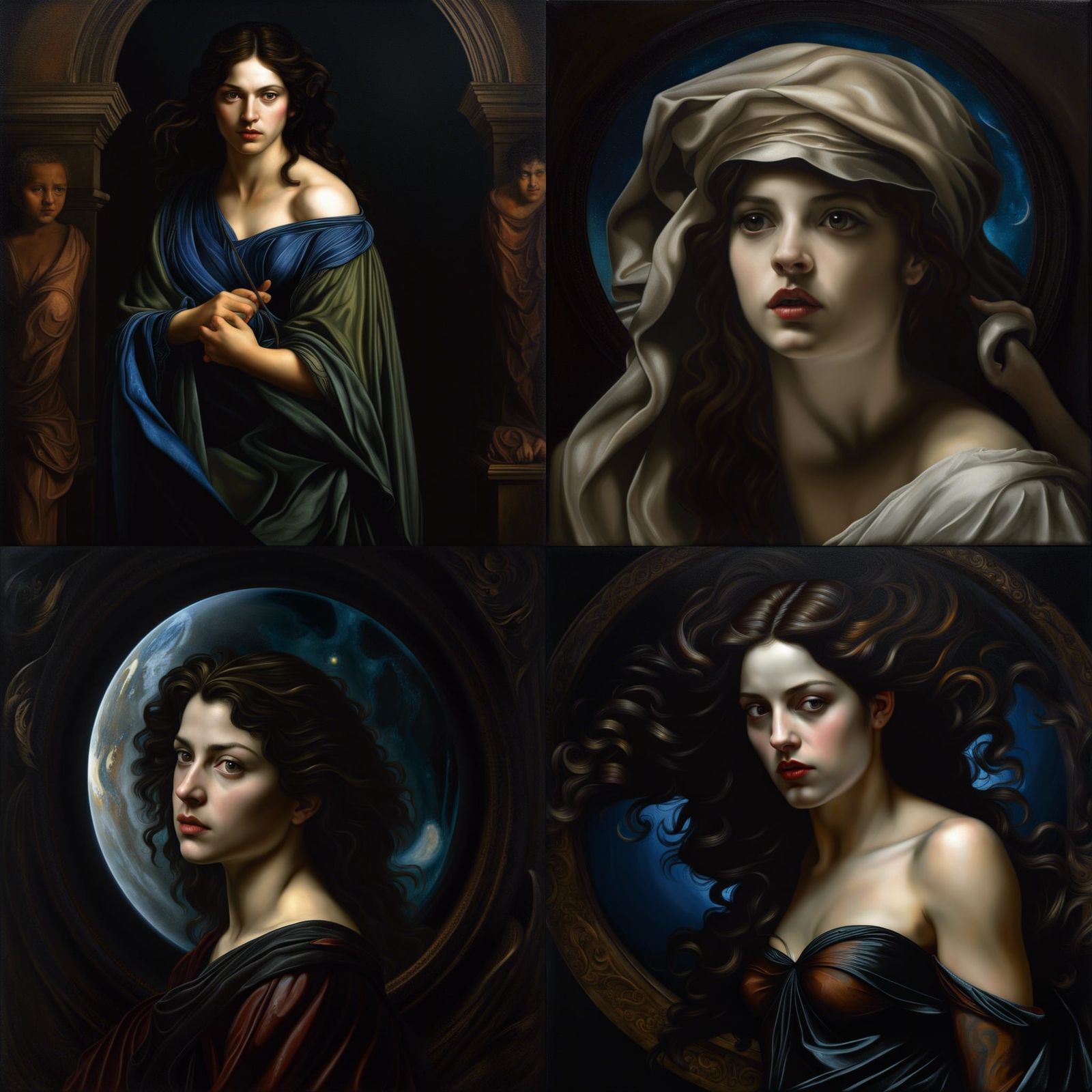 Selene in the Underworld: Oil on Canvas Masterpiece