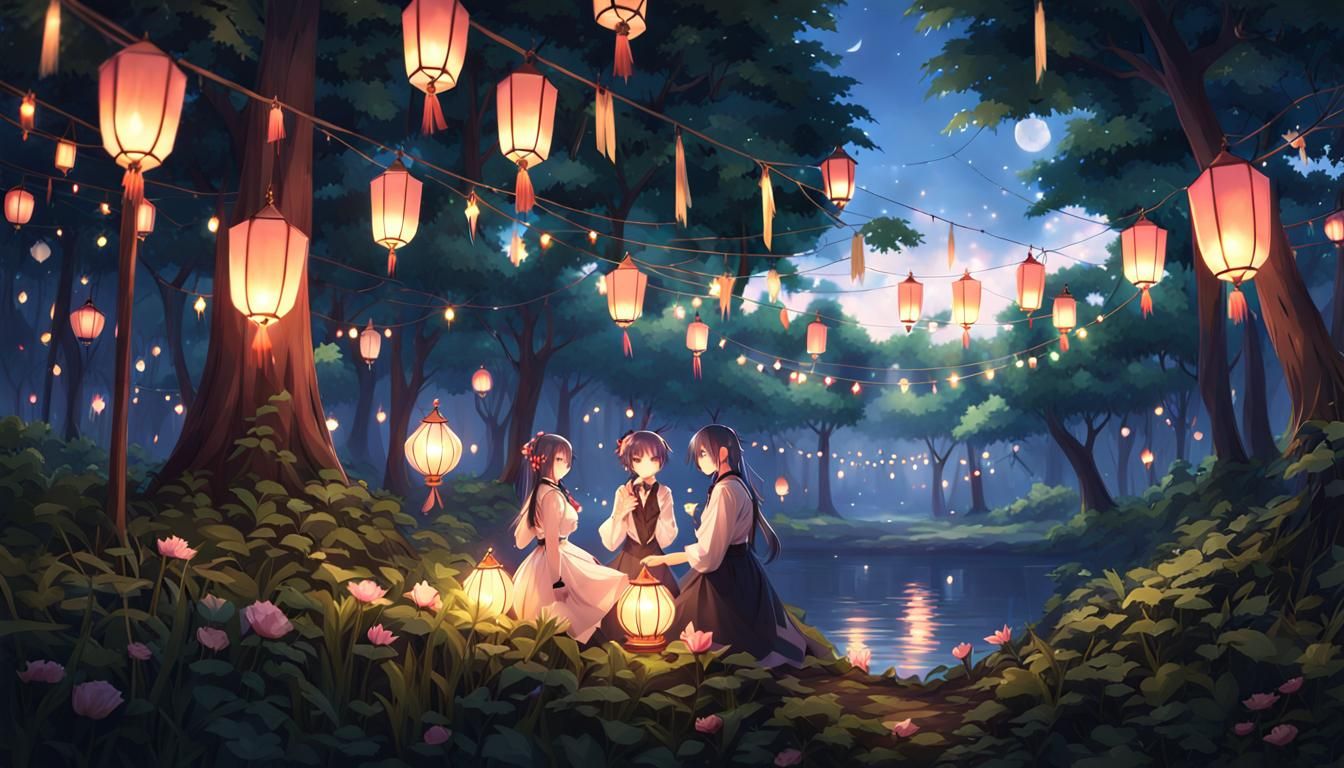 Lantern Festival: 3D Anime Art Celebration