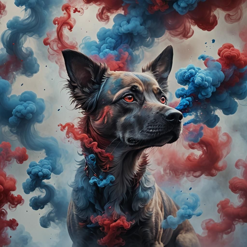 Dog of Smoke: Red and Blue Concept Art