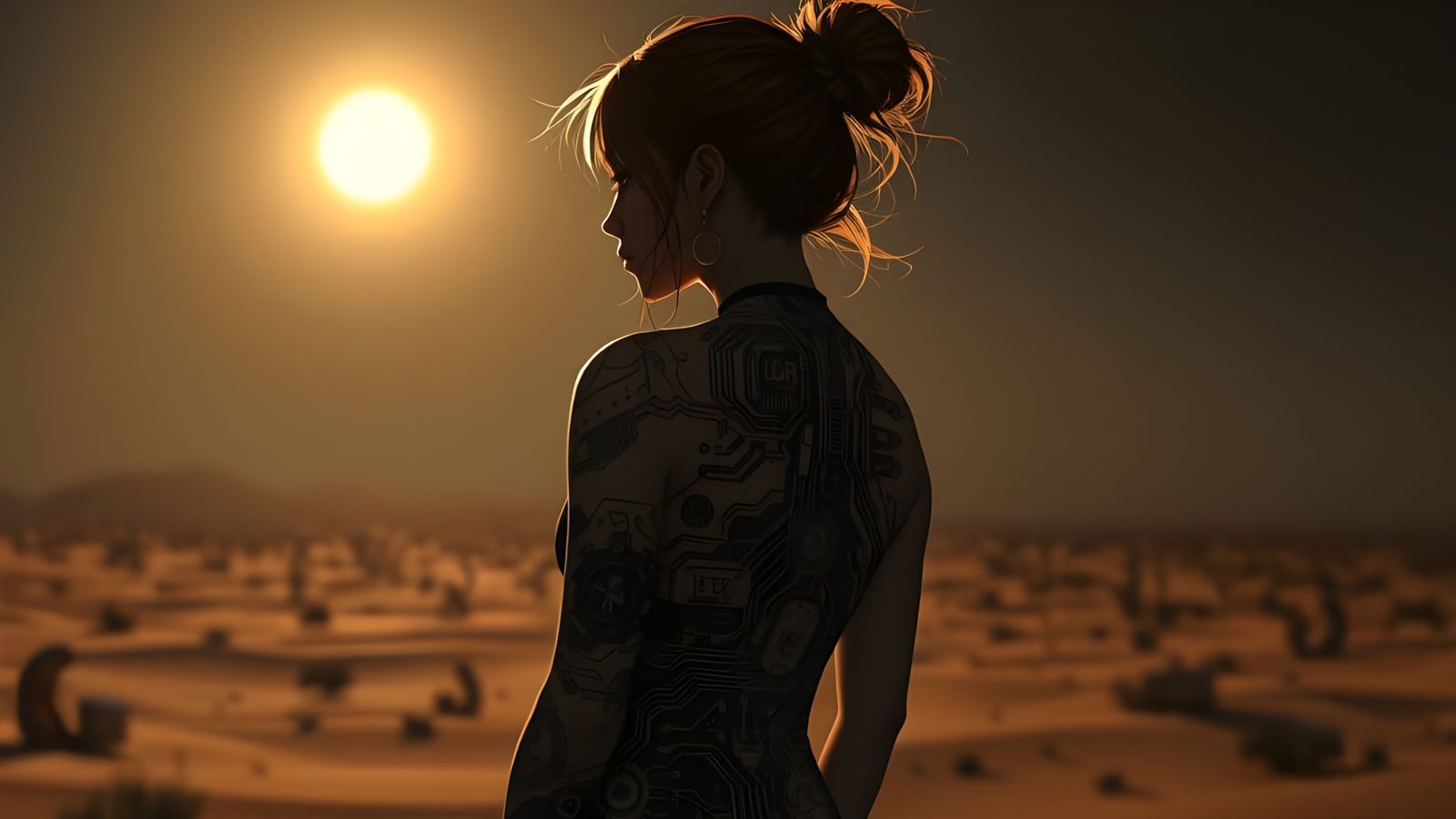 Cyberpunk Anime Goddess in Bio-Mechanical Splendor