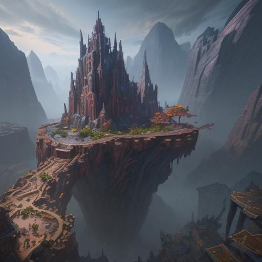 Fantastical Detailed Matte Painting in Deep Color