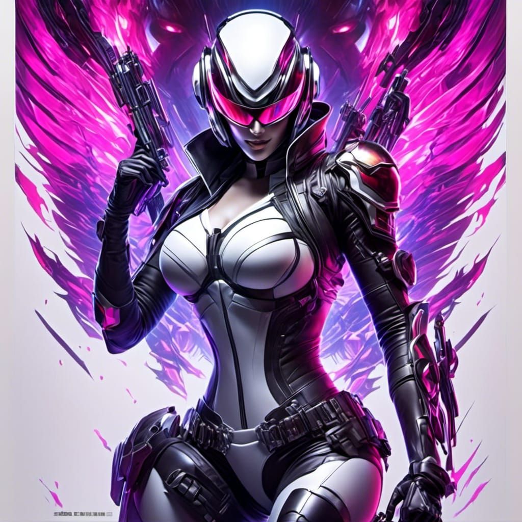 Woman with Iridescent Tech: Airbrush Digital Rendering