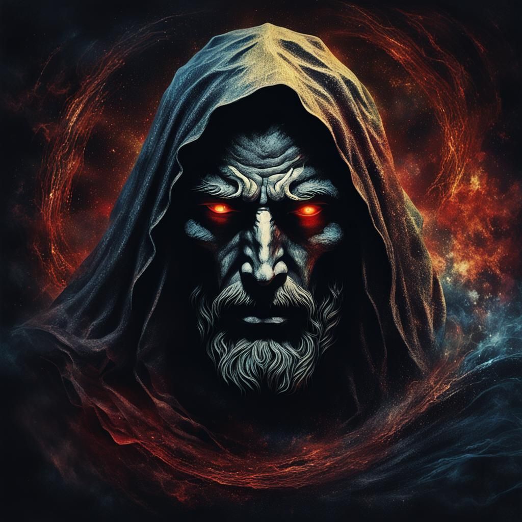 Epic Battle: Divine Figure vs Shadow Beast