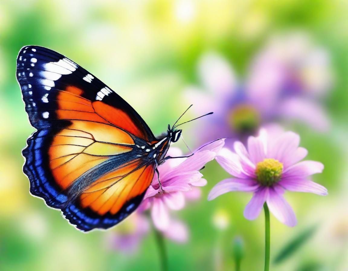 Butterfly Sips Nectar in Impressionistic Sunlight