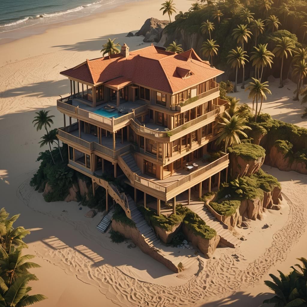 Surreal Beach House: Digital Matte Painting