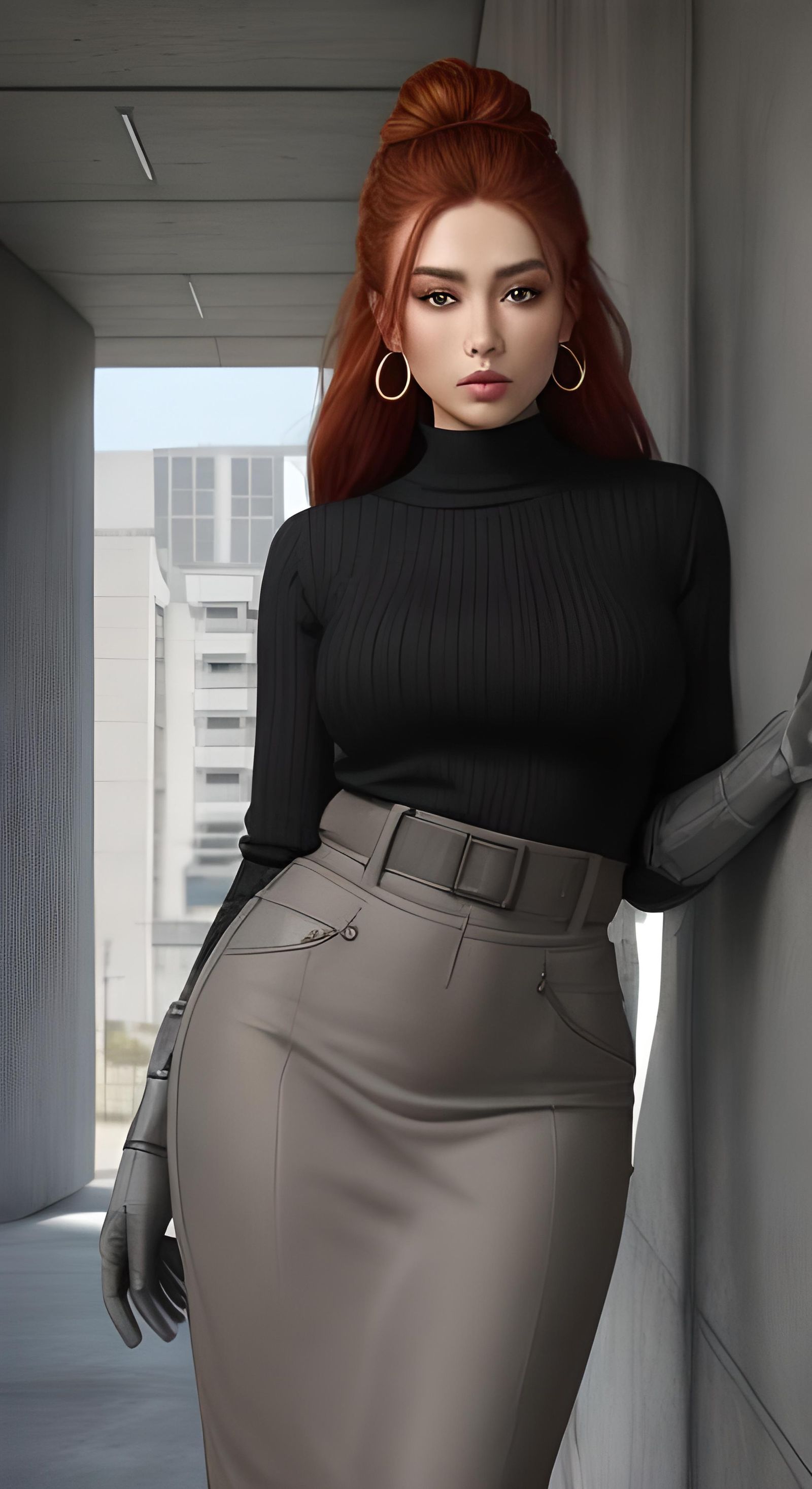 Soviet Brutalist Woman in Propaganda Art Style