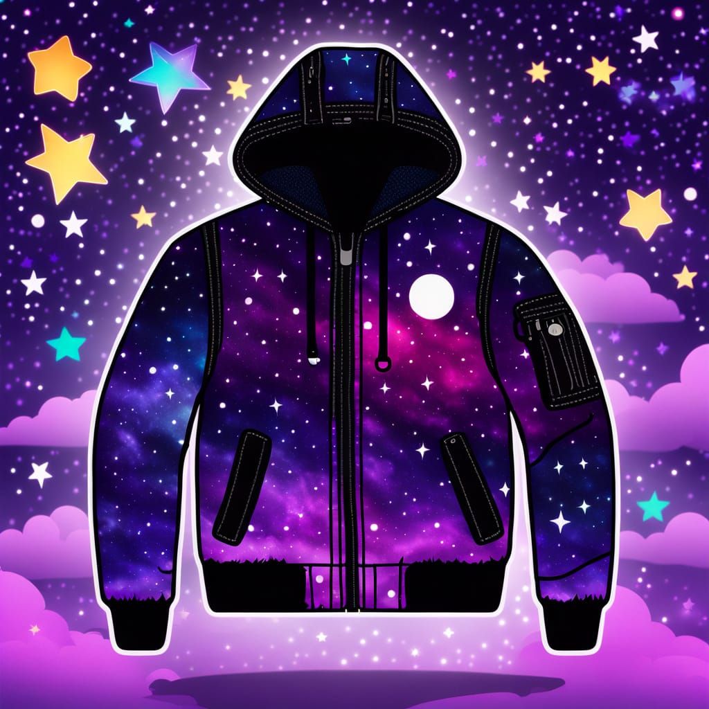 Nostalgic Night Sky Trucker Jacket in Rich, Deep Purple