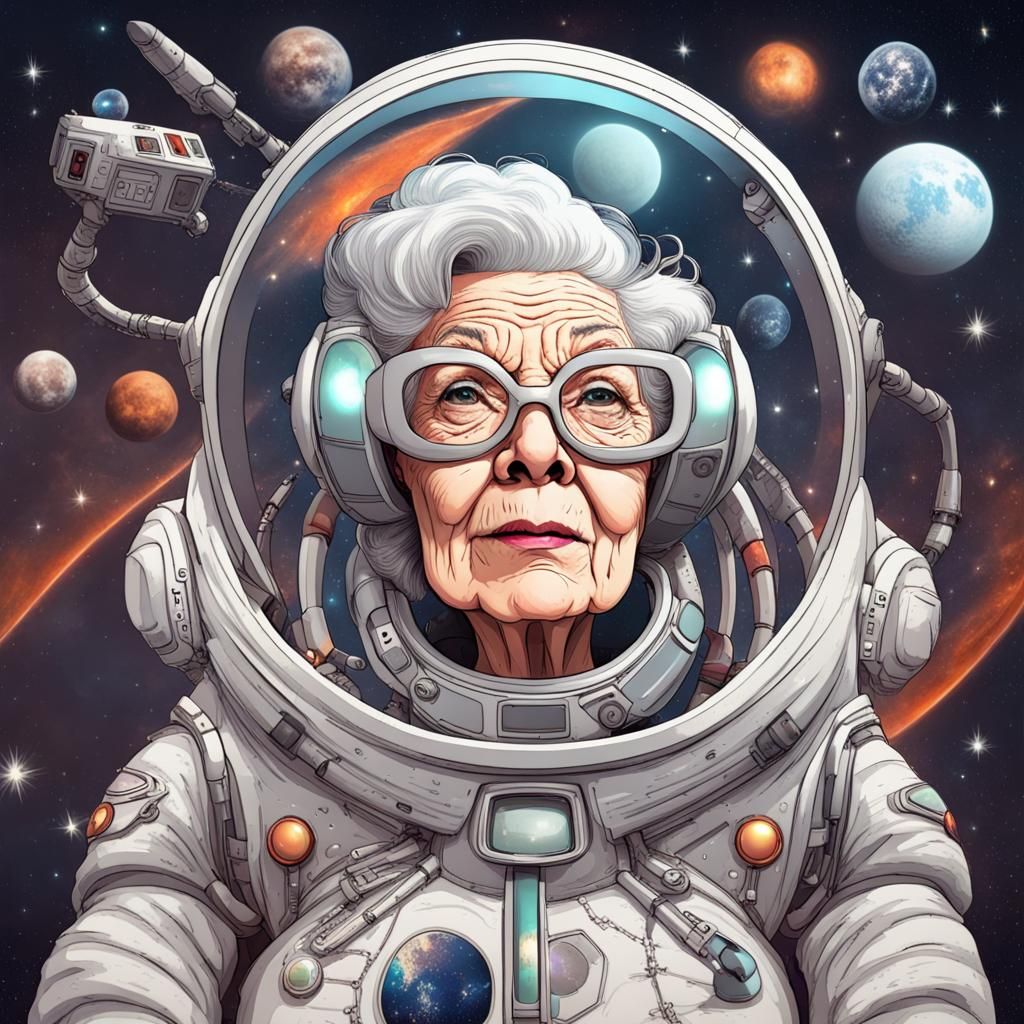 Cyborg Grandma's Space Journey