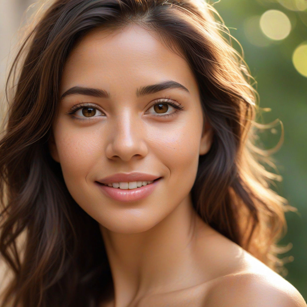 Beautiful Latin Woman Poses Elegantly in Soft Natural Light