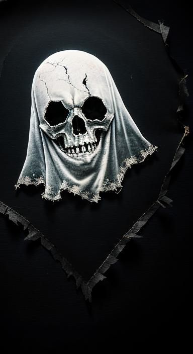 Ethereal Ghost in Tattered Black Fabric