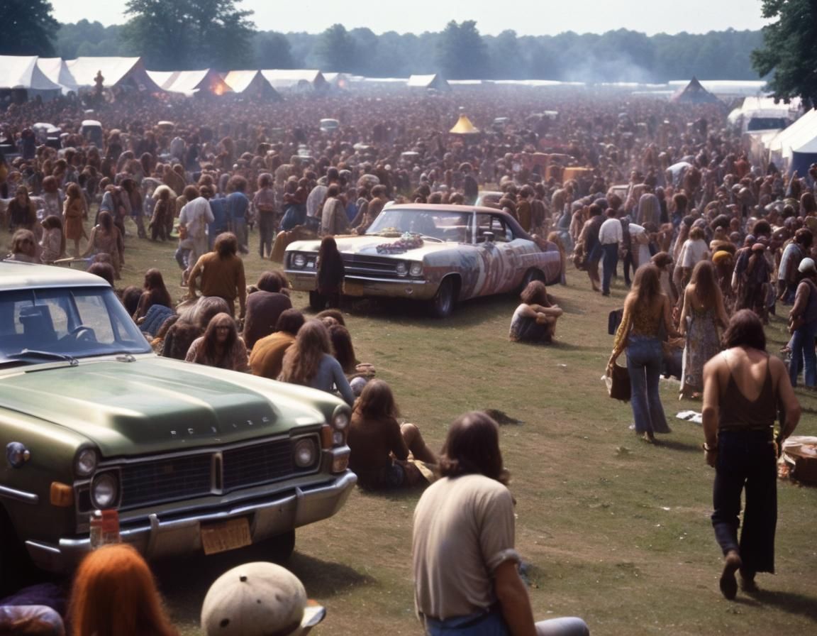 Hippie festival, woodstock  1969