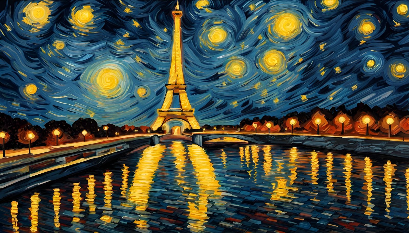 Van Gogh Starry Eiffel Tower
