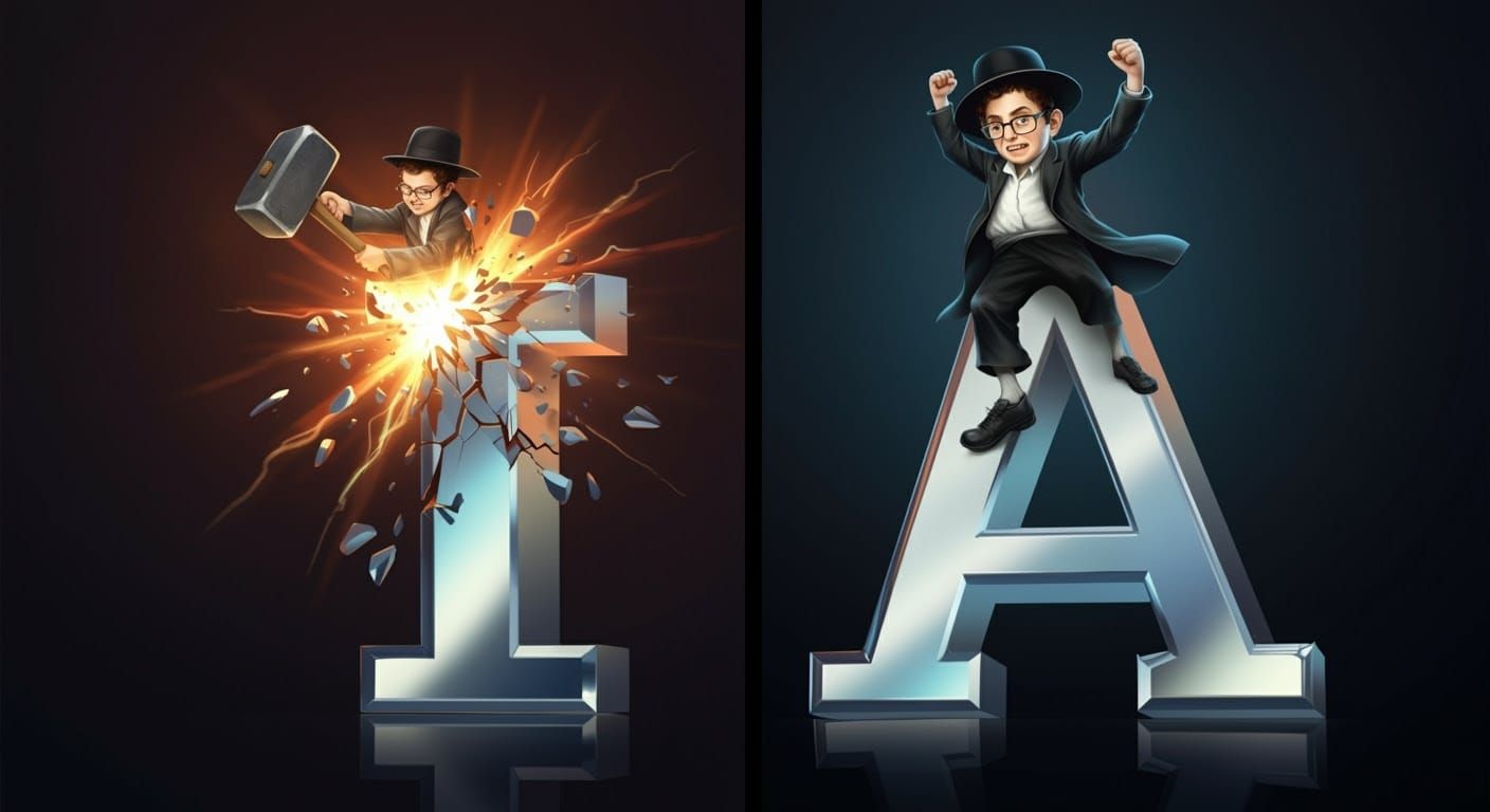 Young Hasidic Nerd Conquers Giant Metal Letters in Realistic...