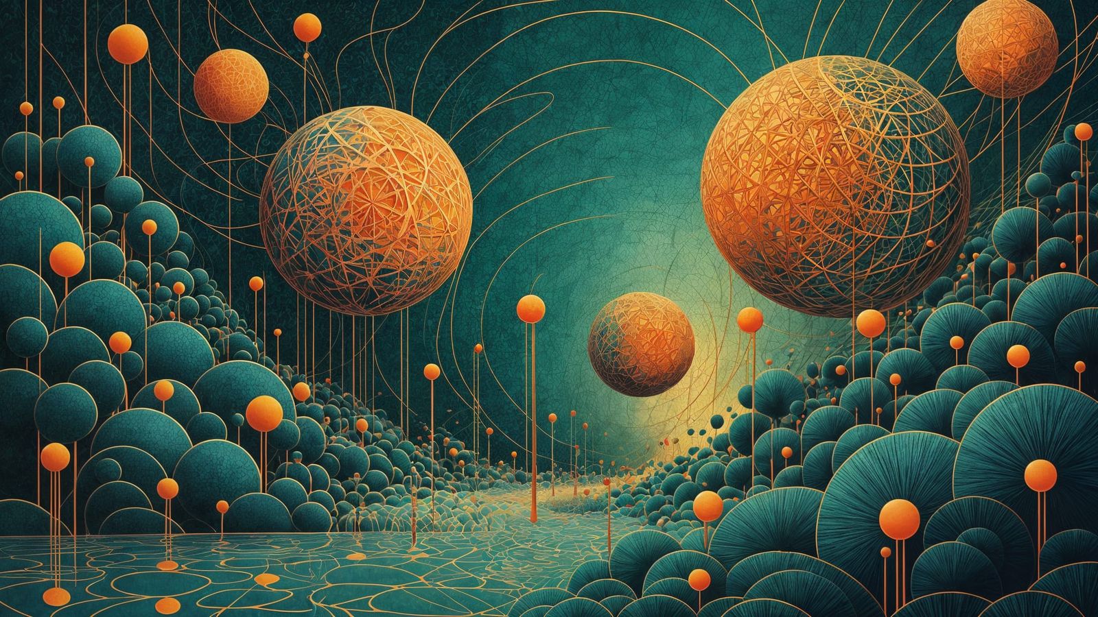 Vibrant Symmetrical Artwork on Green Background