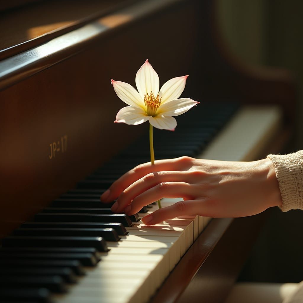 Ethereal Piano Scene in Dreamy Impressionist Style