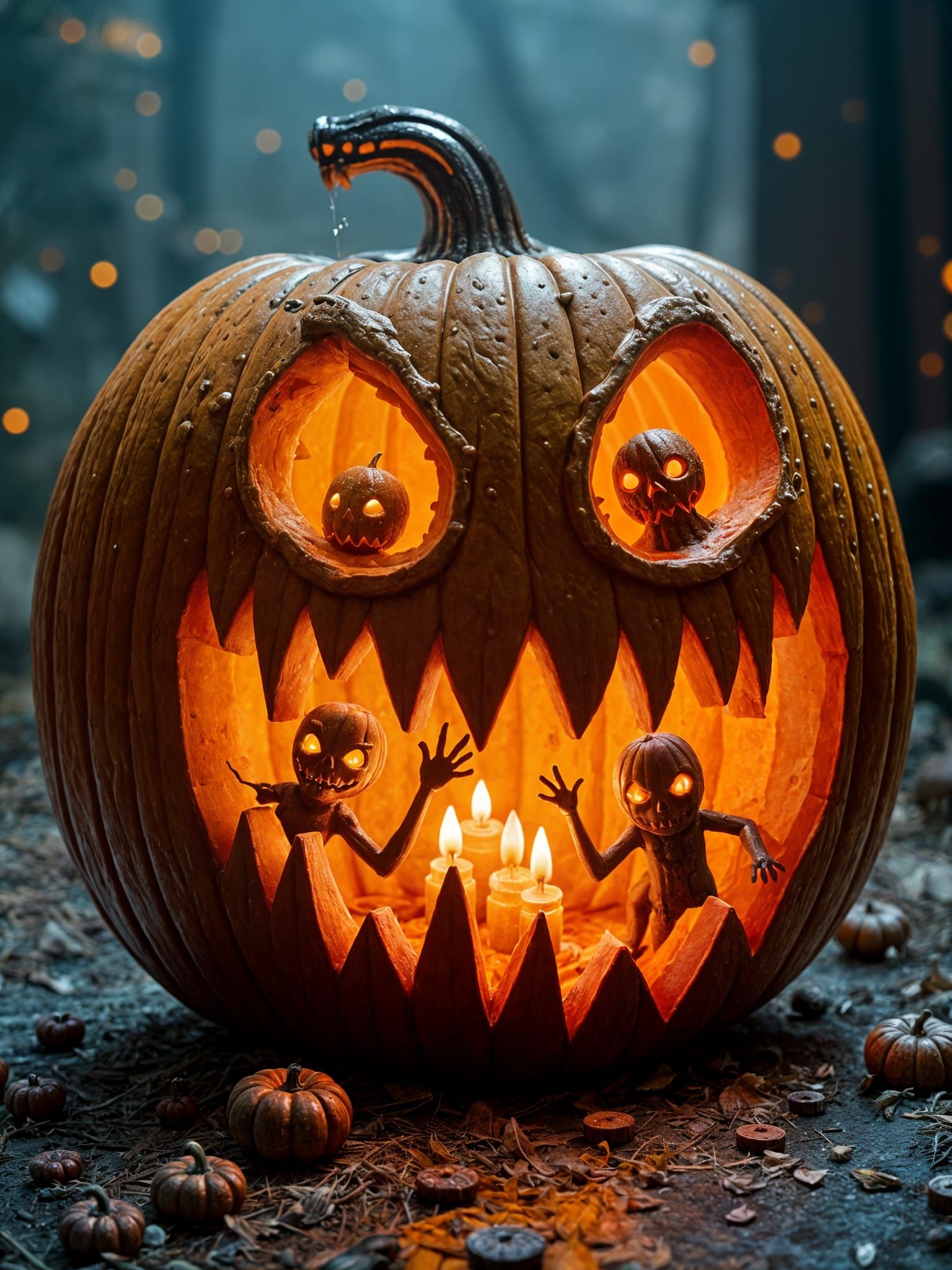 Haunted Mansion Jack-o-Lantern: Psychedelic Halloween Art