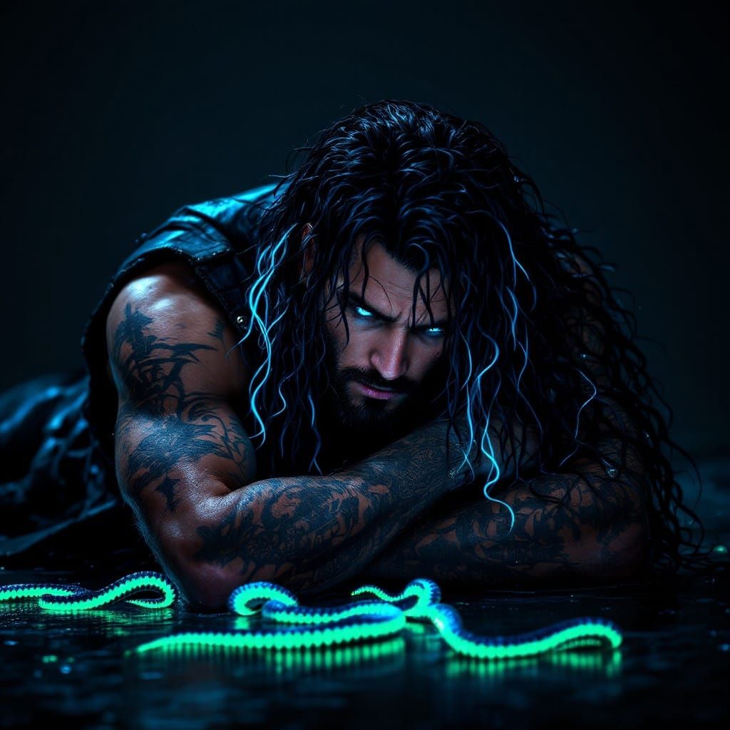 Breathtaking Nordic Warrior in Moody, Photorealistic Portrai...