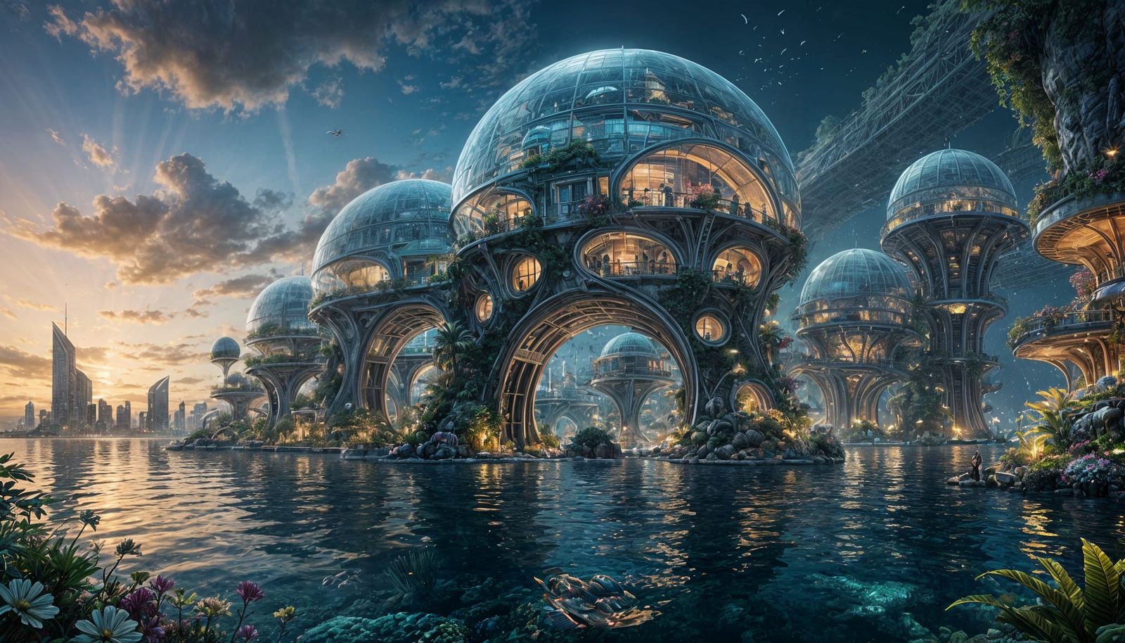 Underwater Utopia in Vibrant Twilight