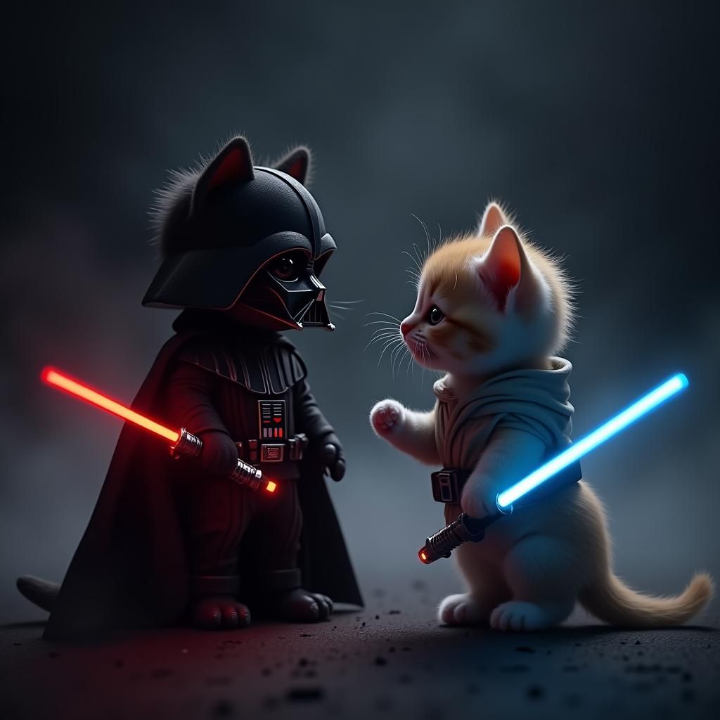 silhouette of two little adorable kittens holding and touchi...