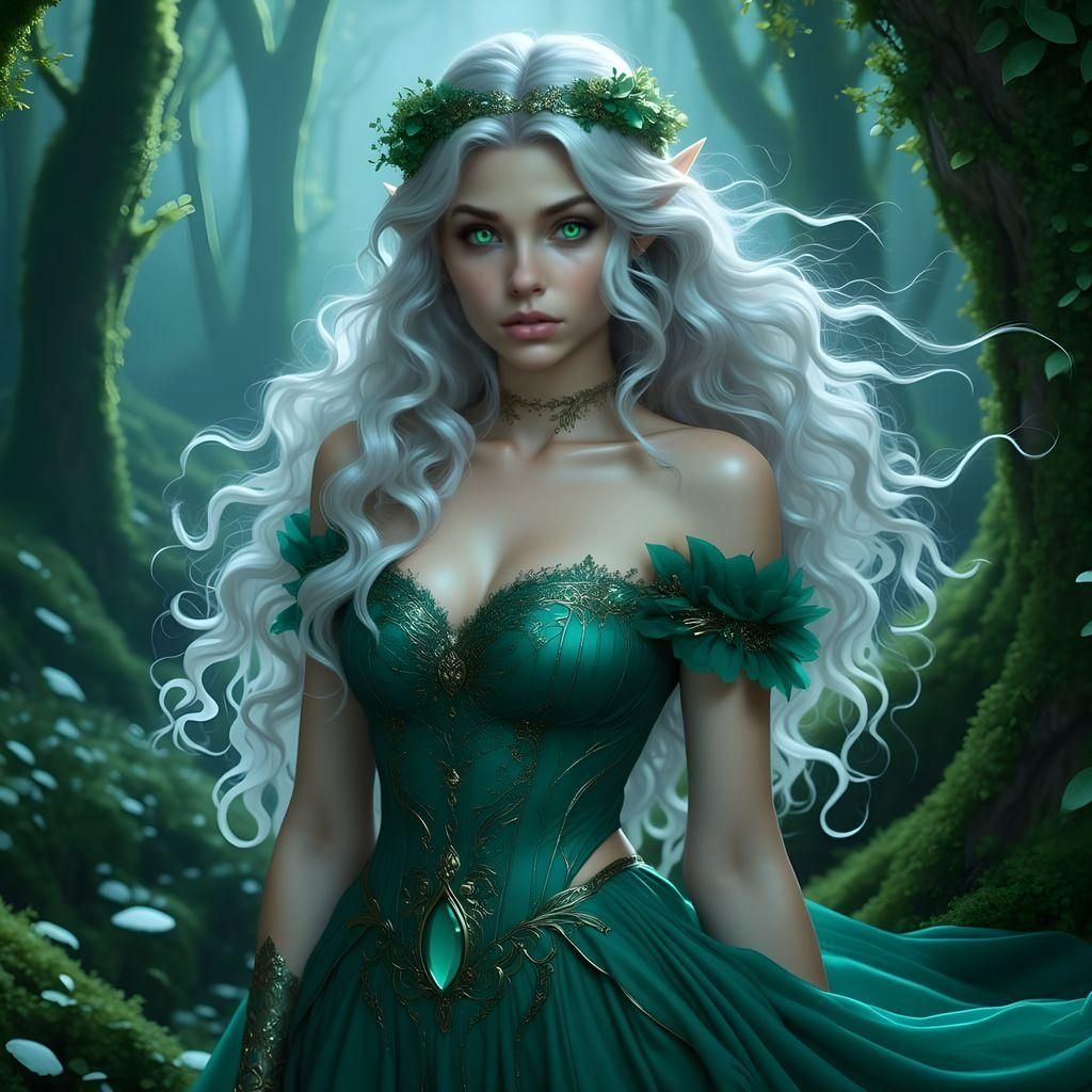 Sensual Elf Portrait in Hyperrealistic Style