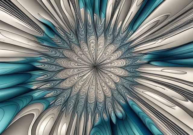 Abstract Fractal Mandala with 3D Shading