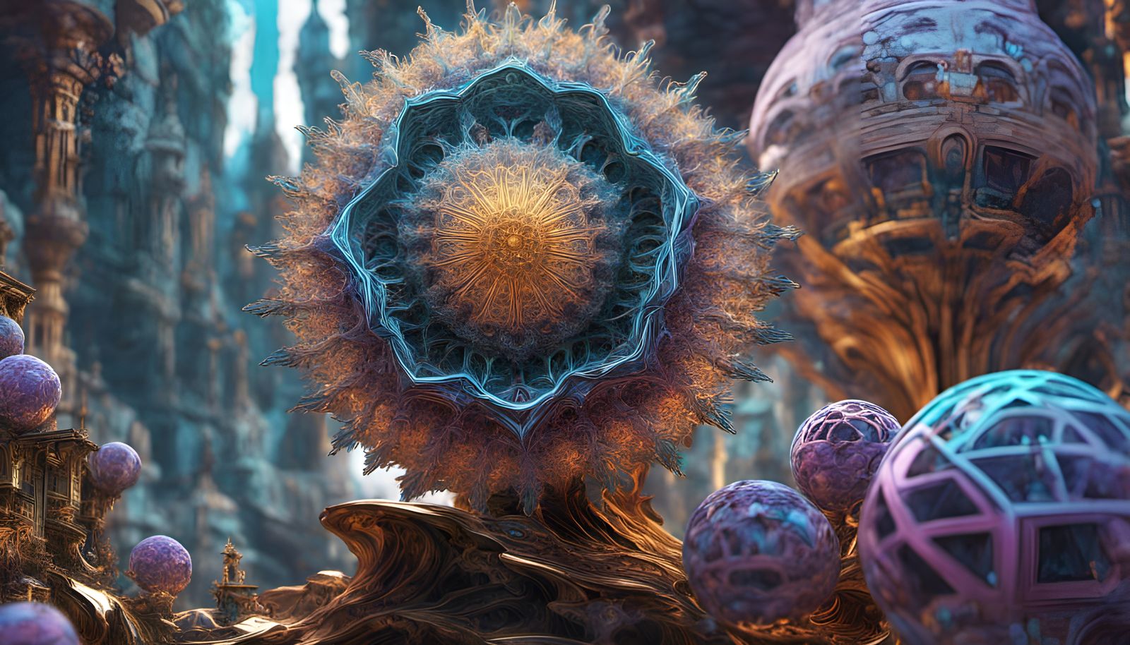 Geometric Abstract: Intricate Polychromatic Concept Art