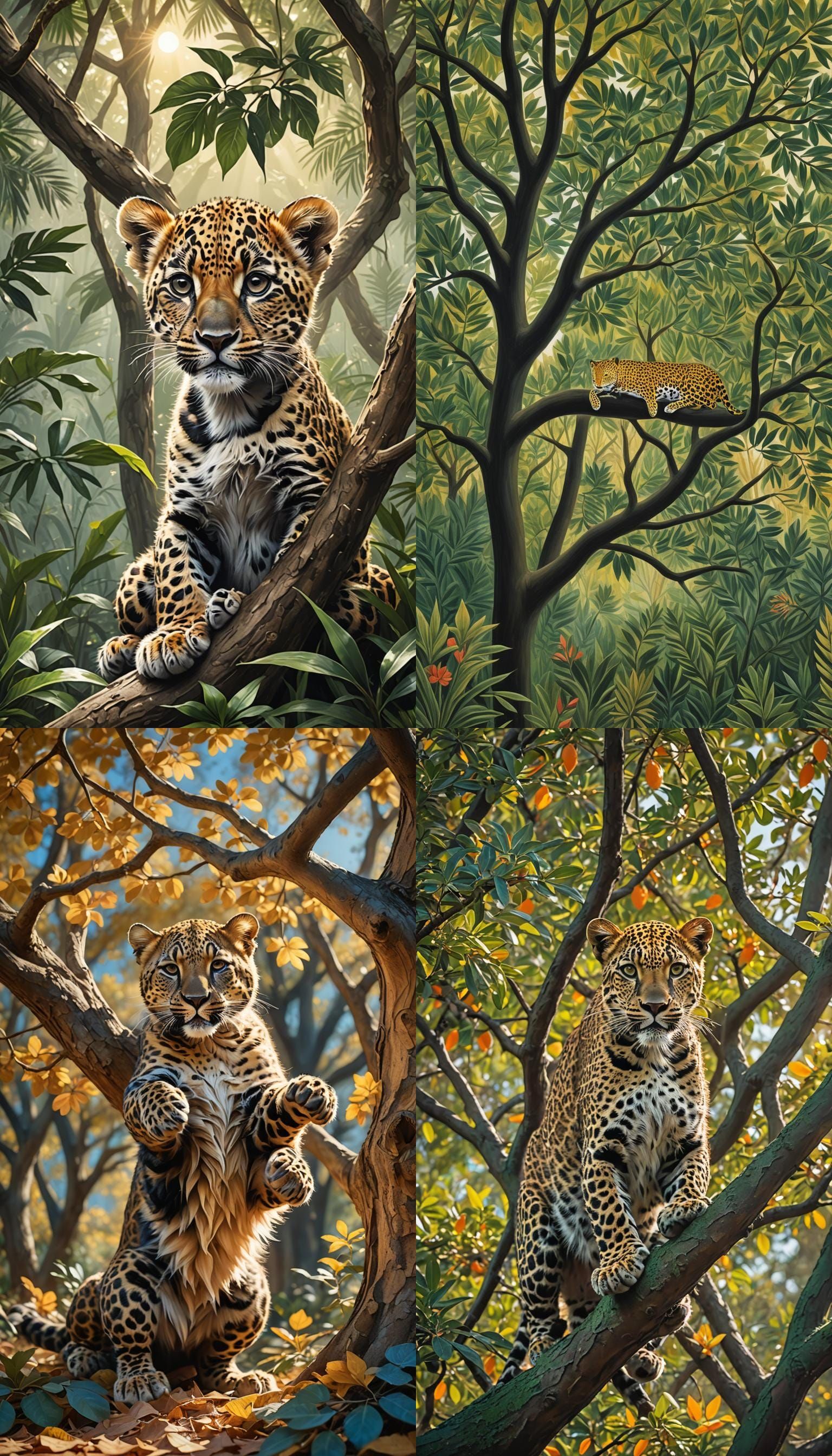 Baby Leopard Falling from a Tree