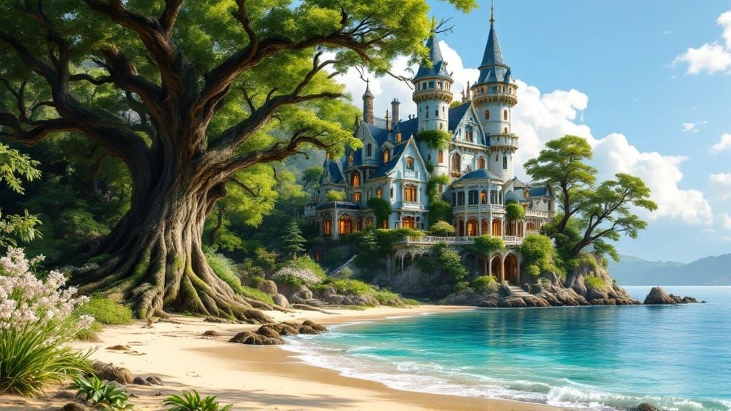 Elegant Victorian Castle Meets Serene Beachside Oasis