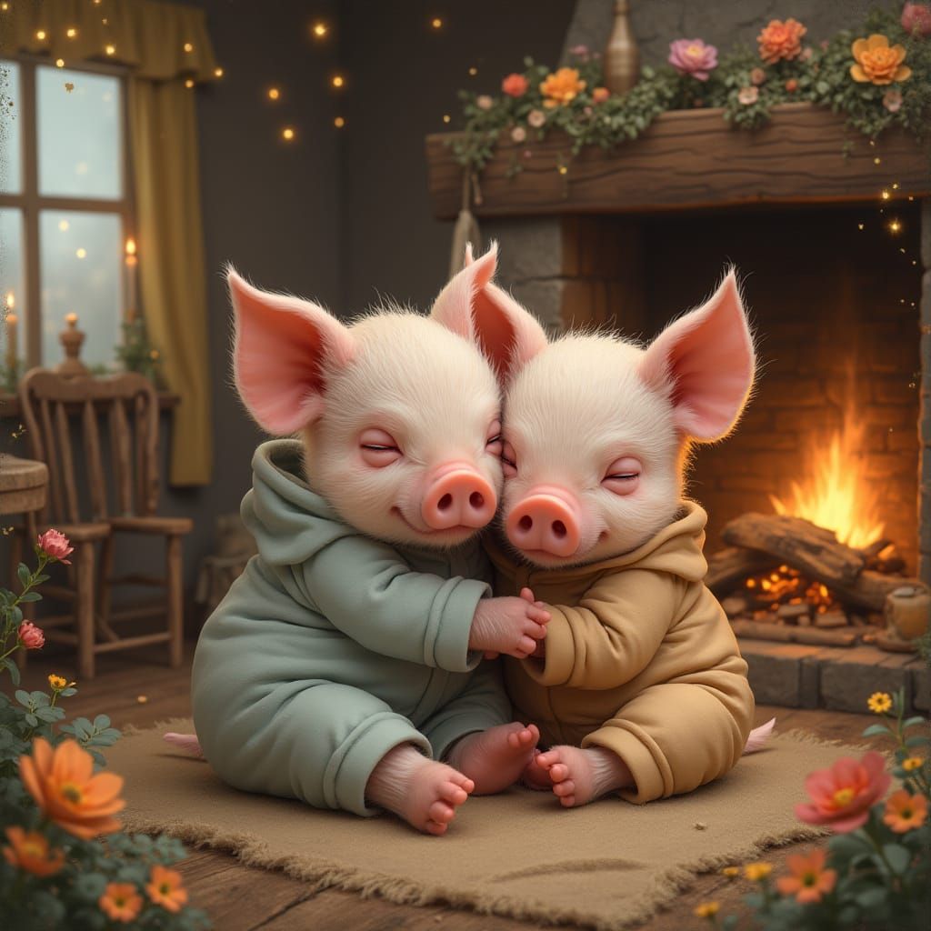 Cozy Piglet Snuggles: Beatrix Potter Style