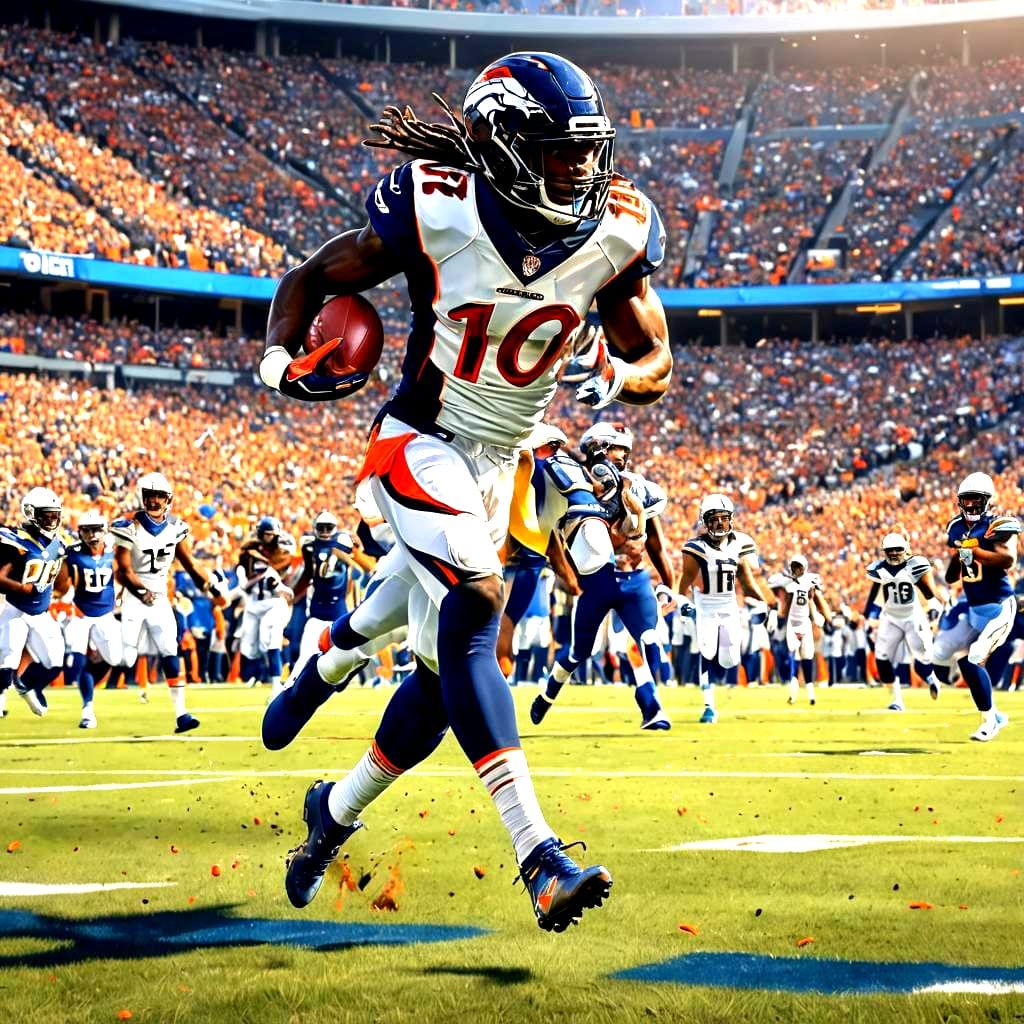 Jerry Jeudy in Broncos Uniform: Fantasy Concept Art