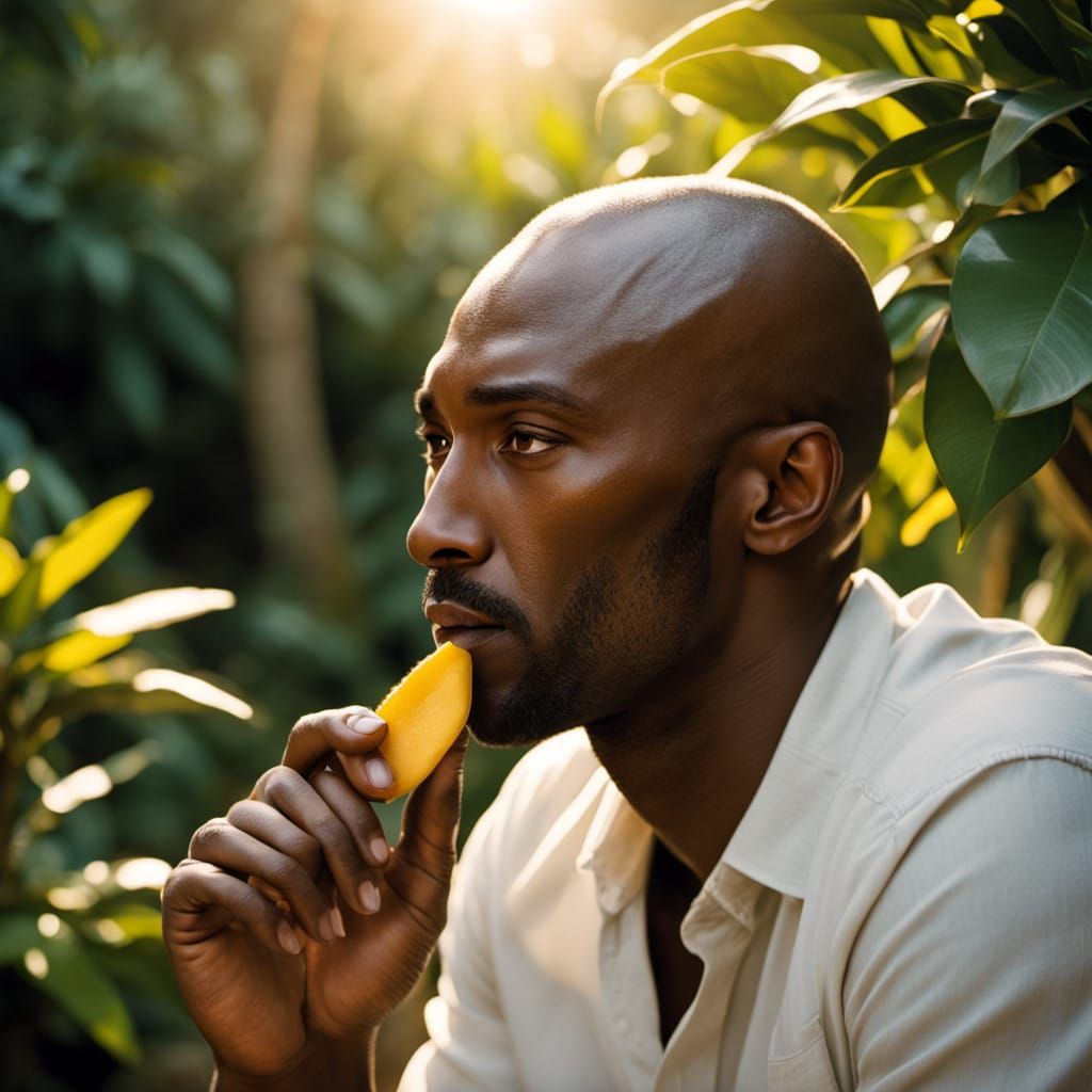 Kobe Bryant Savoring Mango in Tropical Paradise