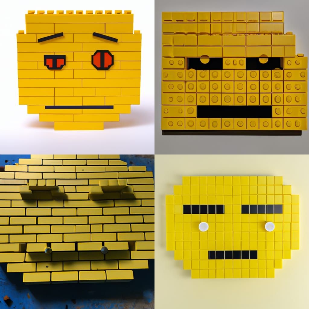 Emoji Construction With Yellow Lego Bricks
