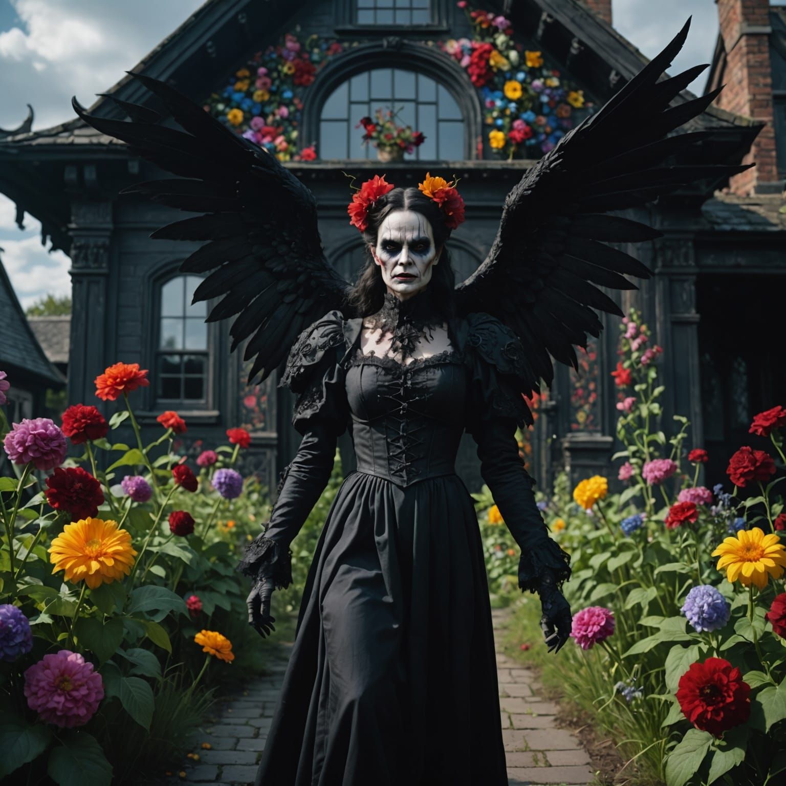 Dark Gothic Horror: Demonic Angel in a Gothic House